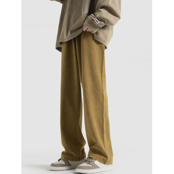 ZAFUL Men's Solid Color Drawstring Basic Casual Pants S Coffee