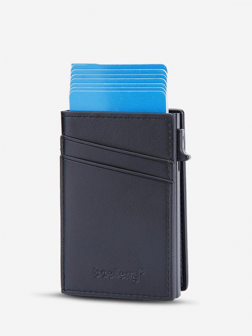 Men's Automatic Pop Up RFID Blocking Business Credit Smart Card Holder Wallet