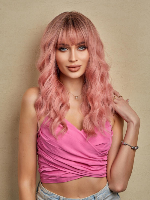 zaful Ombre Color Long Fluffy Wavy See-through Bang Synthetic Wig