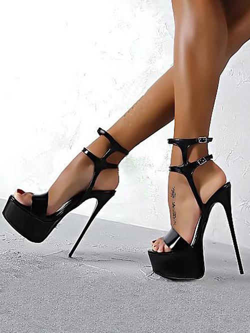 Women Ankle Strap Platform Heeled Sandals