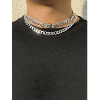 Rhinestone Design Hip Hop Multi-layered Choker Necklaces