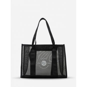 Letter Pattern Sheer Beach Vacation Clear Shopper Tote Bag