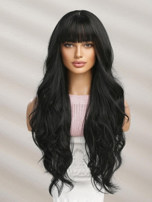 zaful See Thru Bang Long Wavy Synthetic Wig