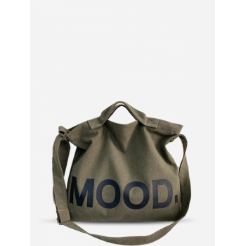 Letter Print Slouchy Shoulder Bag