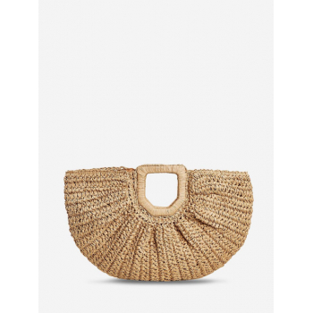 ZAFUL Beach Vacation Straw Raffia Tote Half Moon Bag