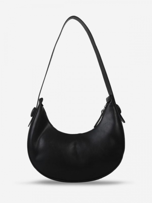 Half Moon Solid Shoulder Bag