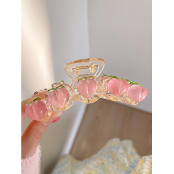 Hair Accessories Women's Summer Cute Funny Style Sheer Peaches Patched Design Hair Claw