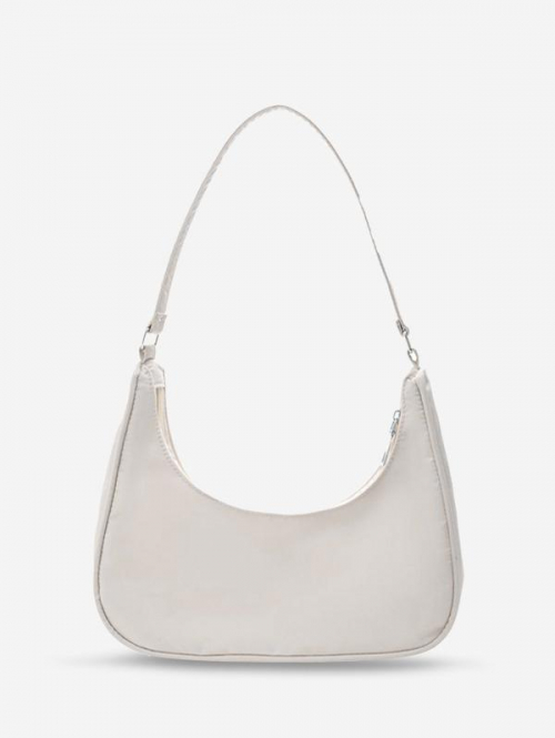 Women's Classic Minimalist Style Candy Color Half Moon Underarm Croissant Shoulder Bag