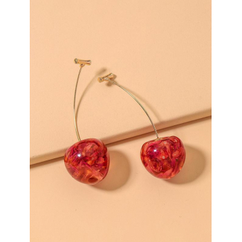 Cute Earrings Women's Cute Sweet Fruit Cherry Shape Metal Drop Earrings By ZAFUL