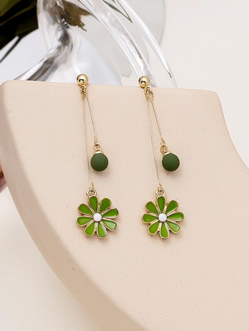 Cute Earrings Women's Summer Vacation Fresh Style Floral Daisy Shape Drop Earrings By ZAFUL