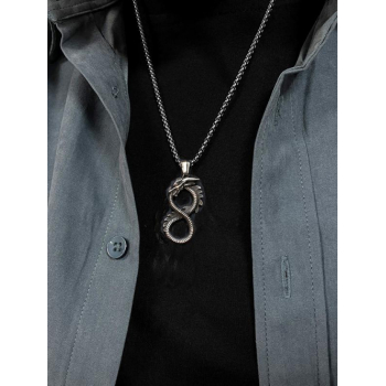 Retro Punk Style Stainless Steel Chain Dragon Pendant Necklace for Women and Men