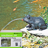 PondXpert Crouching Frog Spitter (Large) & SolarShower 200