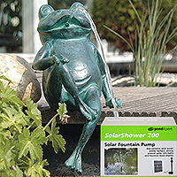 PondXpert Sitting Frog Spitter & SolarShower 200