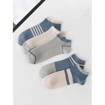 Mens Accessories 5Pairs Stripes Colorblock Liner Socks