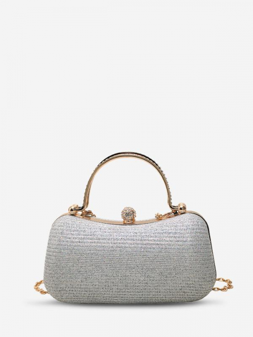 ZAFUL Glitter Rhinestone Design Chain Evening Bag