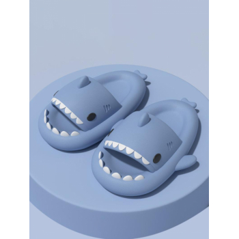 Women Couple Cartoon Shark Shape Casual Cloud Slides Slippers