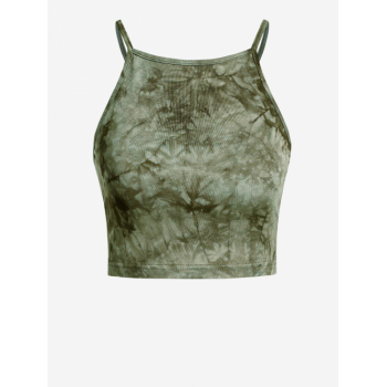 Women Tank Tops ZAFUL Tie Dye Crop Camisole M Deep green