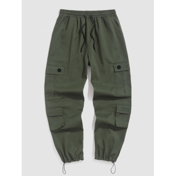 ZAFUL Men's ZAFUL Toggle Drawstring Streetwear Multi-pocket Cargo Pants L Green