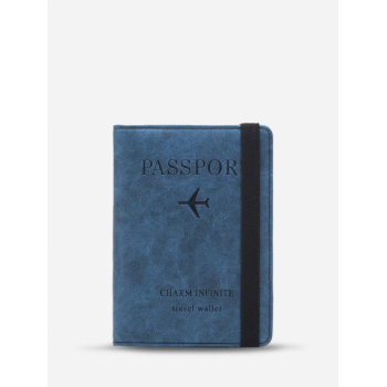 Letter and Plane Pattern Multifunction Passport Case