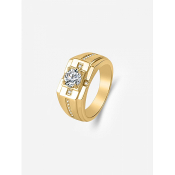 Zircon Embellished Metal Ring