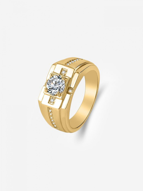 Zircon Embellished Metal Ring