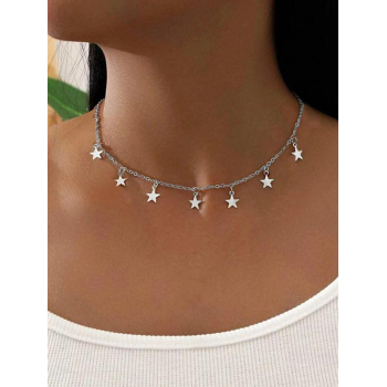 Star Pendant Chain Choker Necklace For Women