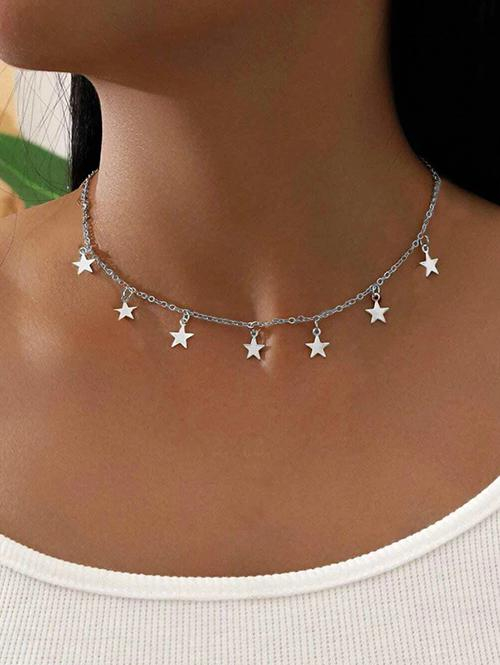 Star Pendant Chain Choker Necklace For Women