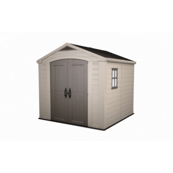 Keter 8x8 Factor Outdoor Plastic Apex Garden Shed (Beige)