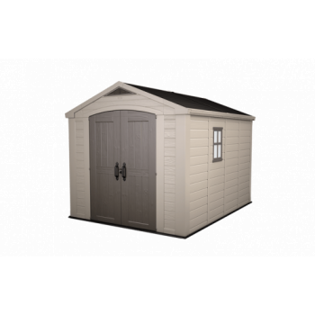 Keter 8x11 Factor Outdoor Plastic Apex Garden Shed (Beige)