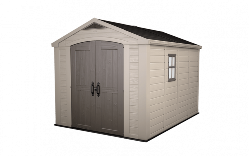 Keter 8x11 Factor Outdoor Plastic Apex Garden Shed (Beige)