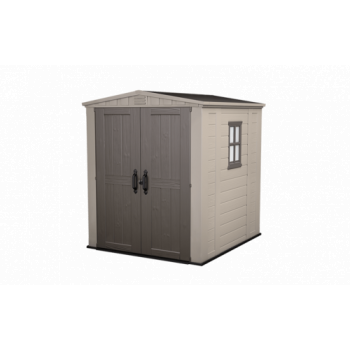 Keter 6x6 Factor Outdoor Plastic Apex Garden Shed (Beige)