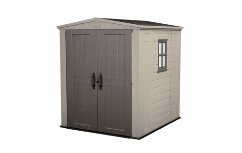 Keter 6x6 Factor Outdoor Plastic Apex Garden Shed (Beige)