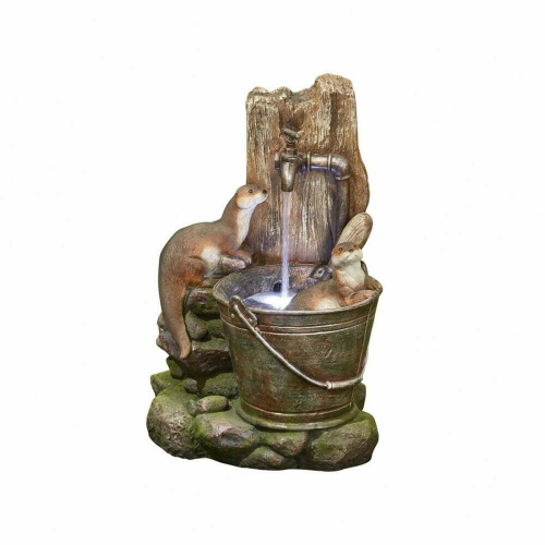 Easy Fountain Playful Otters Mains Water Feature with LEDS