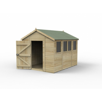 Timberdale 10x8 Tongue and Groove Pressure Treated Apex Wooden Garden Shed (4 Windows / Installation Included)