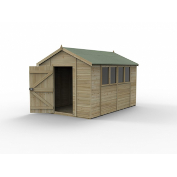 Timberdale 12x8 Tongue and Groove Pressure Treated Apex Wooden Garden Shed (4 Windows / Installation Included)