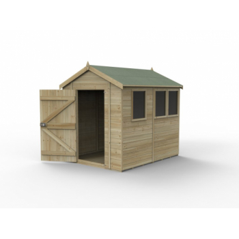 Timberdale 8x6 Tongue and Groove Pressure Treated Apex Wooden Garden Shed (3 Windows / Installation Included)