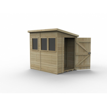 Timberdale 7x5 Tongue and Groove Pressure Treated Pent Wooden Garden Shed (3 Windows / Installation Included)