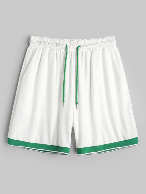 ZAFUL Men's Colorblock Two Tone Drawstring Summer Sports Casual Shorts L Green