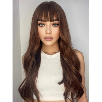 zaful Middle Bangs Natural Wavy Long Synthetic Wig