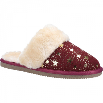 Hush Puppies Womens Arianna Star Slip On Faux Fur Slippers UK Size 3 (EU 36)