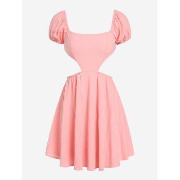 Mini Dress ZAFUL Cutout Puff Sleeve Mini Dress M Light pink