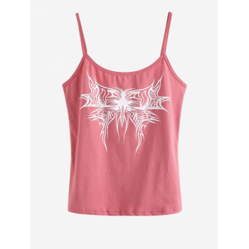 Women Tank Tops Abstract Graphic Cami Top S Light pink