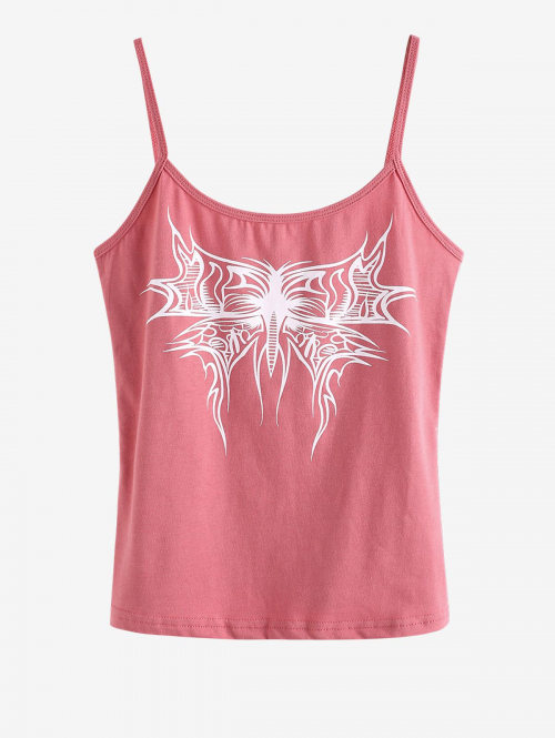 Women Tank Tops Abstract Graphic Cami Top S Light pink