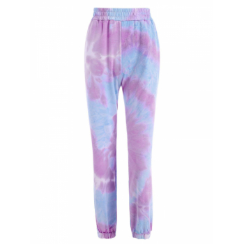 Tie Dye Pocket Jogger Pants L Light purple