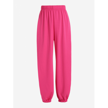 Drawstring Wide Leg Jogger Sweatpants L Light pink