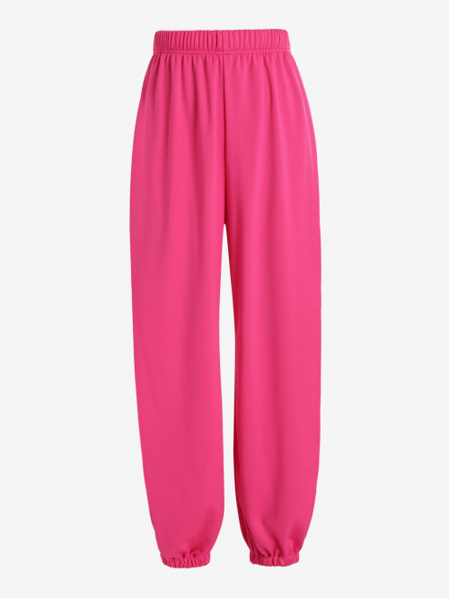 Drawstring Wide Leg Jogger Sweatpants L Light pink