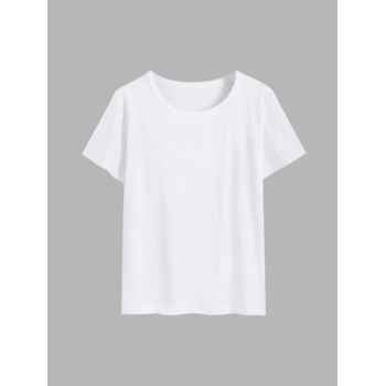 Fashion Women Tees Cotton Basic T Shirt 3xl White