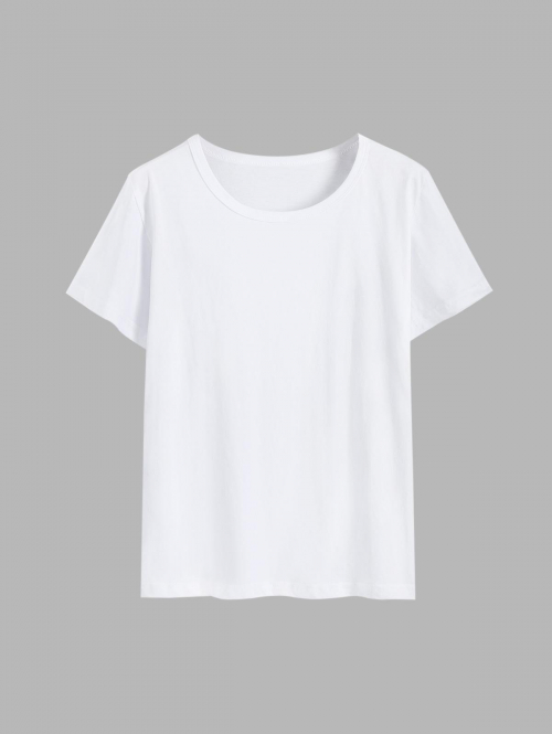 Fashion Women Tees Cotton Basic T Shirt 3xl White