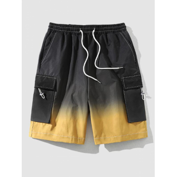 Ombre Drawstring Cargo Shorts M Deep yellow