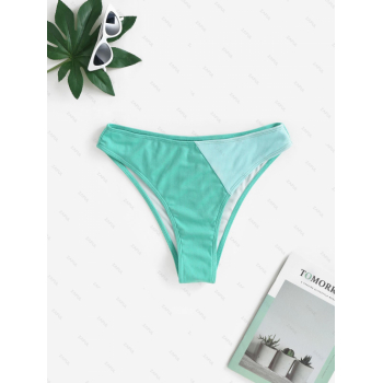 Two Tone Cheeky Bikini Bottom M Green